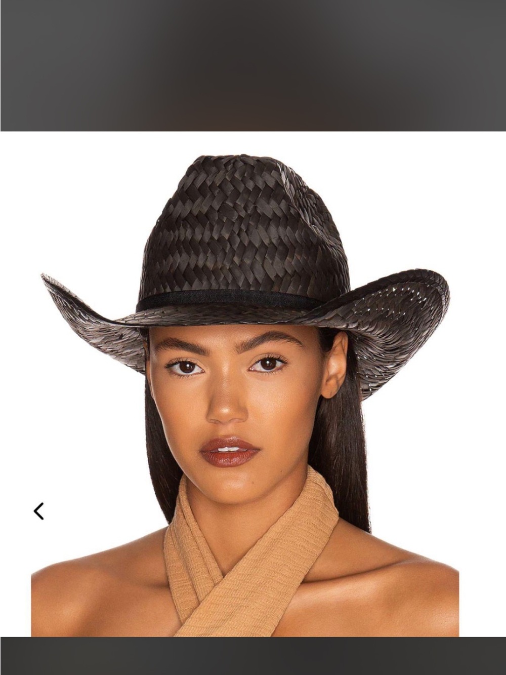 Brixton Black Woven Cowboy Hat